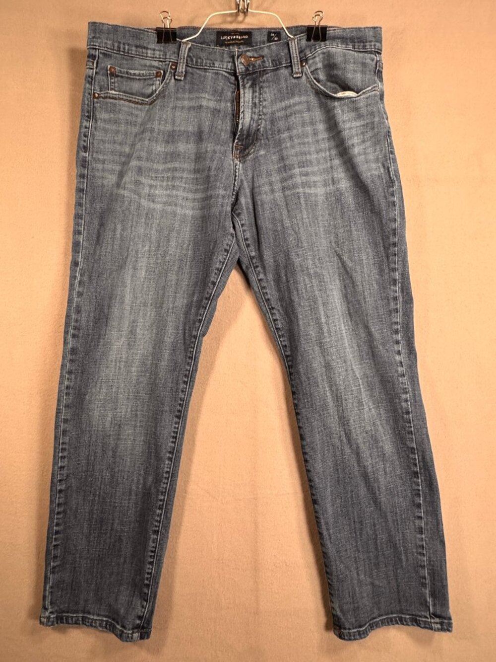 Lucky Brand Men Jeans 221 Straight Leg Regular Fit Denim Light Wash 38x30